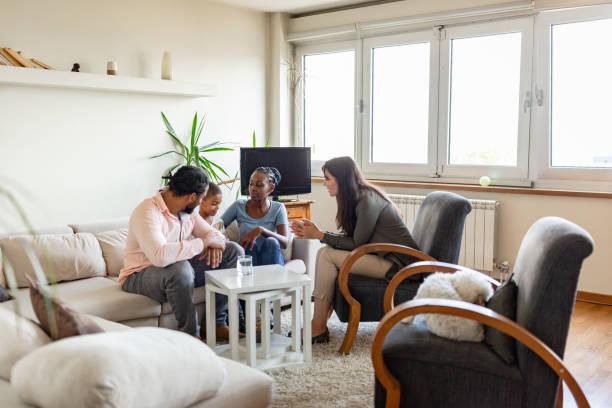 A family in a supportive counselling session